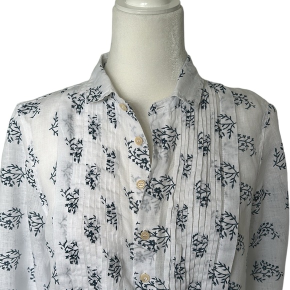 CP Shades white & blue linen oversized shirt mini dress high low hemline size XS - Picture 6 of 7